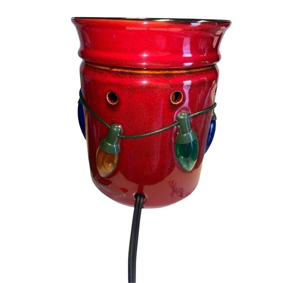 Scentsy Christmas Holiday Lights Electric Wax Warmer Full Size Retired Red New - Picture 3 of 6